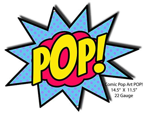 POP Comic Pop Art Laser Cut Out Nostalgic Metal Sign 11.5×14.5