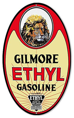 Gilmore Motor Oil Reproduction Cut Out Gasoline Metal Sign 11×18 Oval
