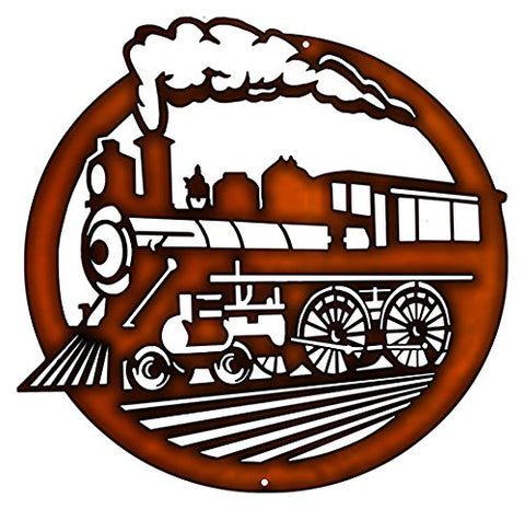 440 Train Engine Silhouette With Copper Faux Finish