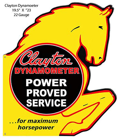 Clayton Dynamometer Reproduction Cut Out Garage Metal Sign 19.5×23