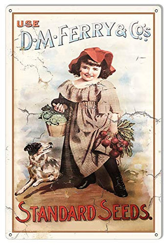 D M Ferry Co Standard Seeds Vintage Reproduction Metal Sign 12×18