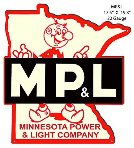 MP&L Power Company Reproduction Cut Out Nostalgic Metal Sign17.5×19.3