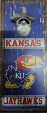 Kansas Jayhawks Sign Wood 5x11 Bottle Opener Alternate