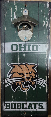 Ohio Bobcats Sign Wood 5x11 Bottle Opener Alternate
