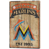 Miami Marlins Sign 15x24 Wood Established