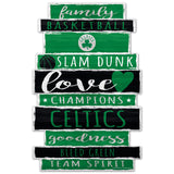 Boston Celtics Sign 11x17 Wood Family Word