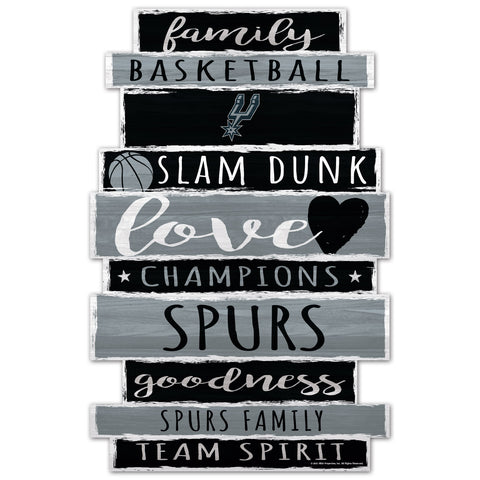 San Antonio Spurs Sign 11x17 Wood Family Word