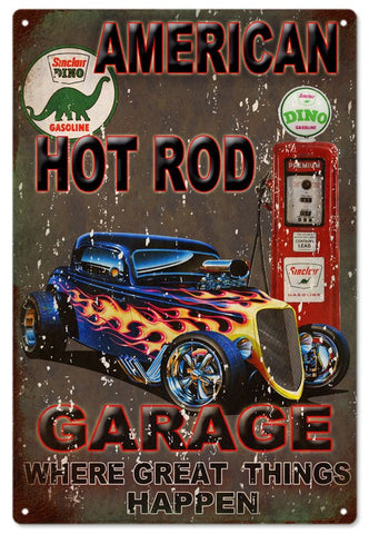 American Hot Rod Garage Metal Sign