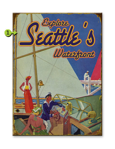 Explore the Waterfront - Sailboat Sign Wood Sign 28x38