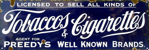 Vintage Tobaccos And Cigarettes Metal Sign