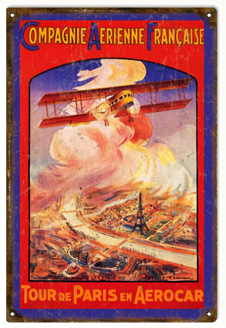 Vintage Tour De Paris Metal Sign