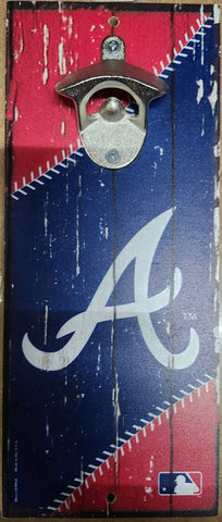 Atlanta Braves Sign Wood 5x11 Bottle Opener Alternate