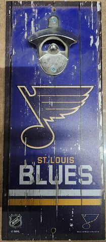 St. Louis Blues Sign Wood 5x11 Bottle Opener Alternate