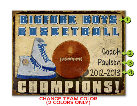 Basketball Champs Wood 23x31