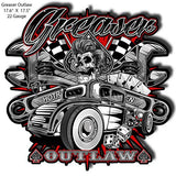 Greaser Outlaw Cut Out Hot Rod Garage Art Metal Sign 17.5×17.6