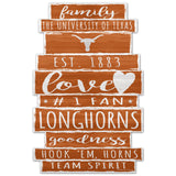 Texas Longhorns Sign 11x17 Wood Family Word