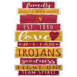 USC Trojans Sign 11x17 Wood Family Word