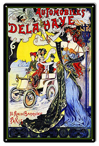 Automobiles Delahaye Reproduction Vintage Garage Art Metal Sign 12×18