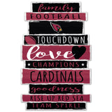 Arizona Cardinals Sign 11x17 Wood Family Word