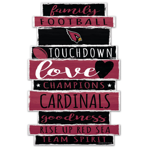 Arizona Cardinals Sign 11x17 Wood Family Word