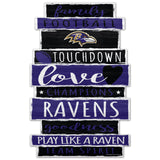 Baltimore Ravens Sign 11x17 Wood Family Word
