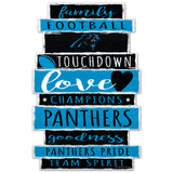 Carolina Panthers Sign 11x17 Wood Family Word
