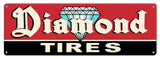 Diamond Tires Reproduction Garage Shop Large Metal Sign 8×24