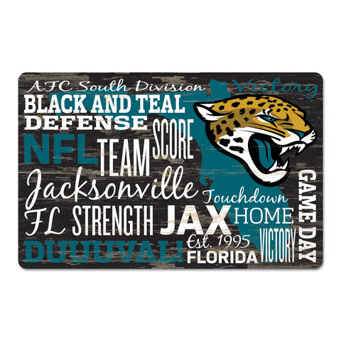 Jacksonville Jaguars Sign 11x17 Wood Wordage