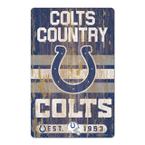 Indianapolis Colts Sign 11x17 Wood Slogan Design