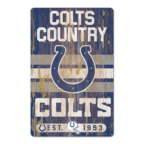 Indianapolis Colts Sign 11x17 Wood Slogan Design
