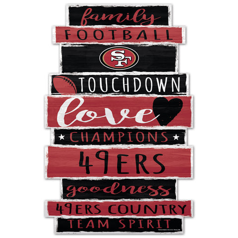 San Francisco 49ers Sign 11x17 Wood Family Word