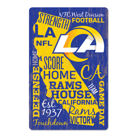 Los Angeles Rams Sign 11x17 Wood Wordage