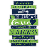 Seattle Seahawks Sign 11x17 Wood Family Word