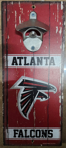 Atlanta Falcons Sign Wood 5x11 Bottle Opener Alternate
