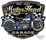 Motor Head Garage Art Cut Out Metal Sign By Steve McDonald 15.2×17.8