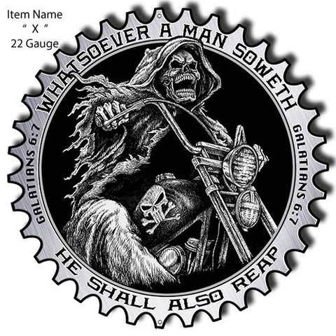 Galatians 6:7 Man Soweth He Reap Metal Sign By Steve McDonald 17.7×17