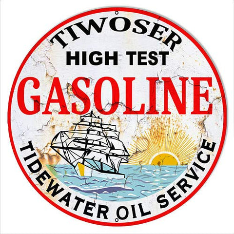 ArtFuzz Tiwoser Gasoline Reproduction Motor Oil Metal Sign 30×30 Round