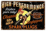 High Performance Spark Plugs Large Metal Sign By Steve McDonald 16×24