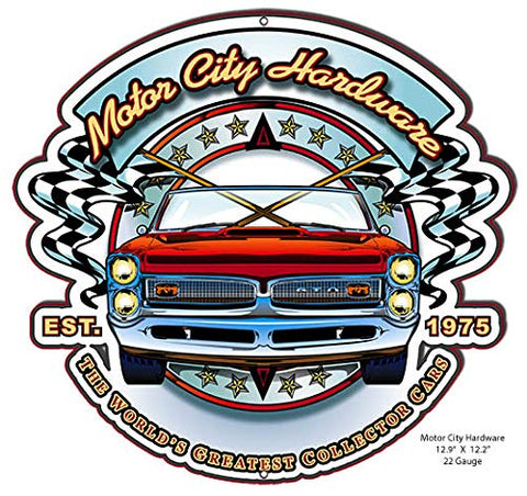 Motor City Hardware Metal Cut Out Garage Shop Art By Bernard Oliver