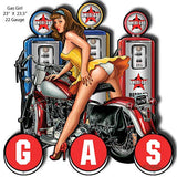 Gas Pump Pin Up Girl Cut Out Metal Sign By Steve McDonald 23×23.5