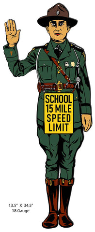 State Trooper Laser Cut Out Wall Art Metal Sign 13.5×34.5