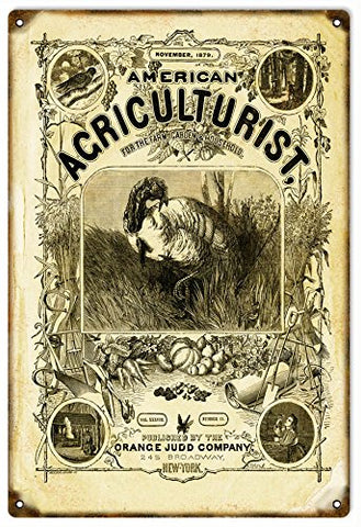 Vintage American Agriculturist Reproduction Sign 12x18