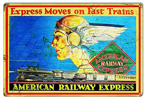 American Railway Express Reproduction Railroad Metal Sign 12×18