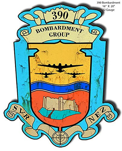 Bombardment Group 390 Cut Out Metal Sign By Stev McDonald 16x20