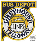 Grey Hound Bus Depot Metal Cut Out Sign 15.5?x17.5? Reproduction Sign