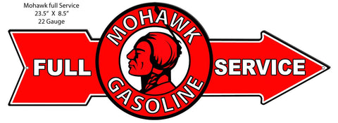 Full Service Mohawk Gasoline Motor Oil Garage Art Repro’d Metal Sign 23.5×8.5