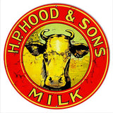 ArtFuzz H.P. Hood Sons Milk Reproduction Country Metal Sign 18 Round