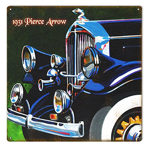 Vintage 1931 Pierce Arrow Automobile Sign 12x12