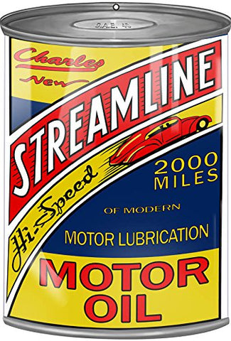 Charles Motor Oil Can Reproduction Garage Shop Metal Sign 12x18