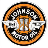 Johnson Motor Oil Reproduction Garage Metal Sign 28×28 Round